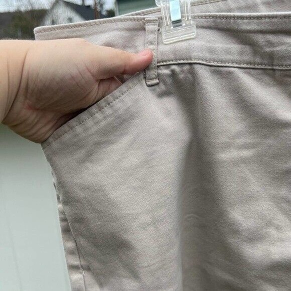 St. John’s Bay plus size high waisted Tan Bermuda shorts with pockets - Picture 5 of 10